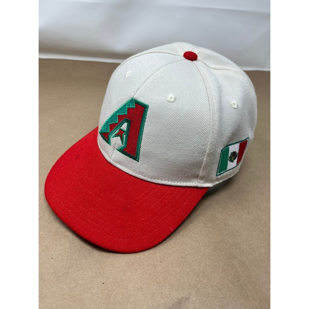 Arizona Diamondbacks Mexico Flag Hat Mens White Red Snapback Cap Sixth Man